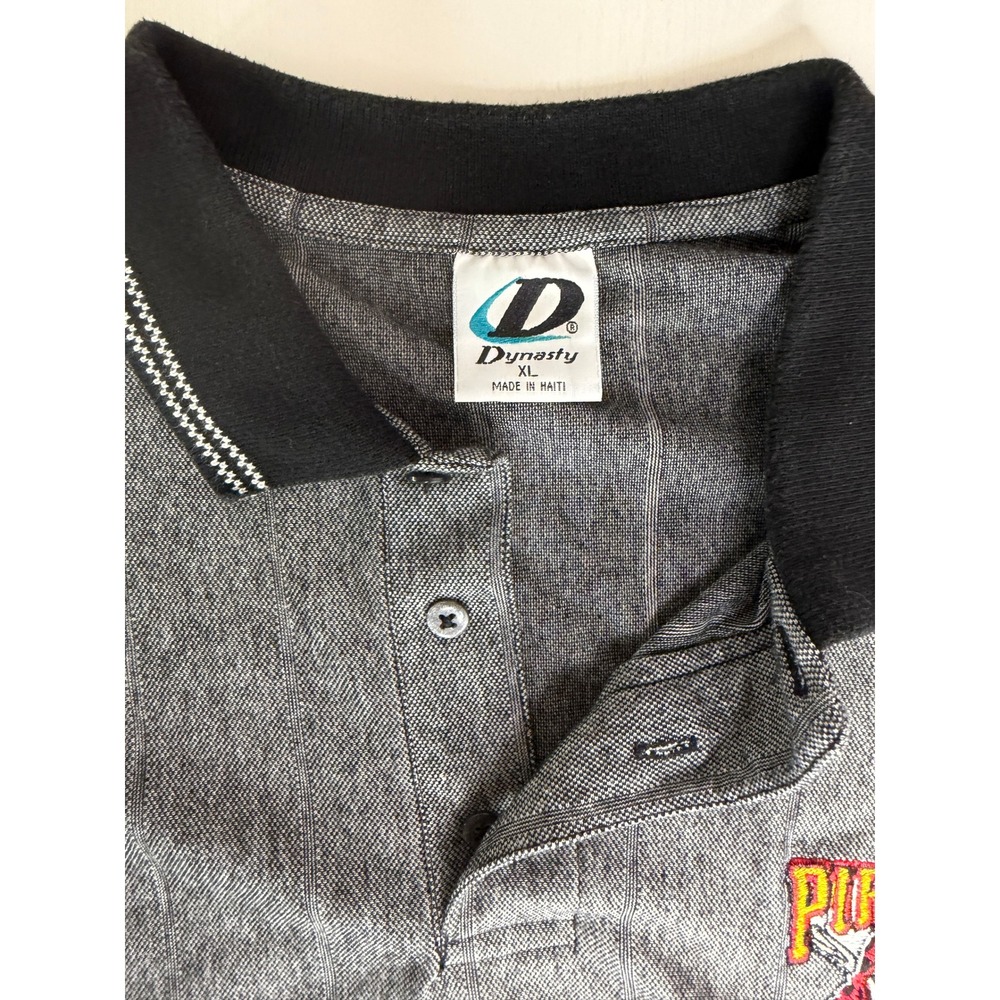 Pittsburgh Pirates Polo Shirt Mens XL Gray Striped MLB Short Sleeve - Picture 5 of 8